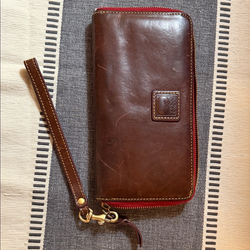 Dooney & Bourke Brown Leather Wristlet